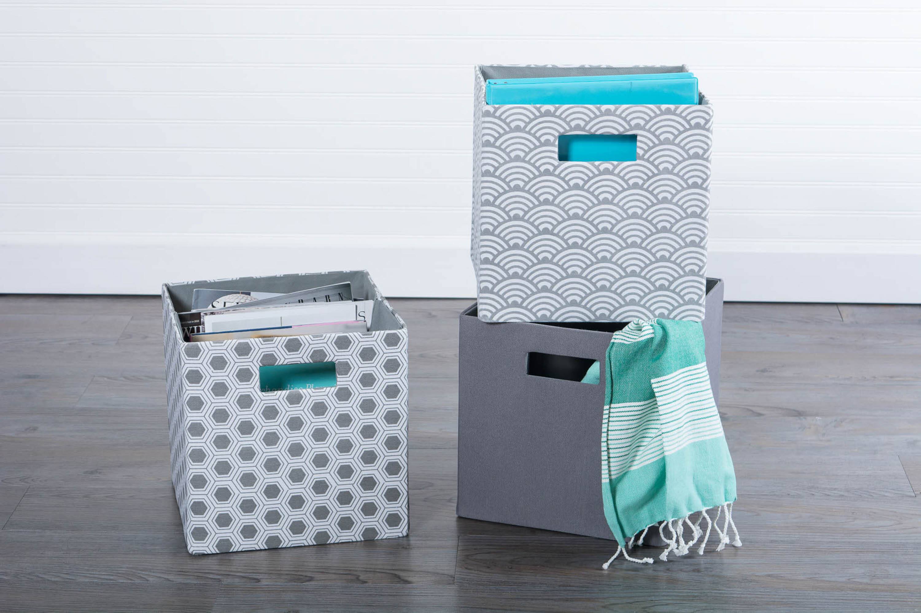 DII&#xAE; 11&#x22; Gray Waves Cube Storage Bin